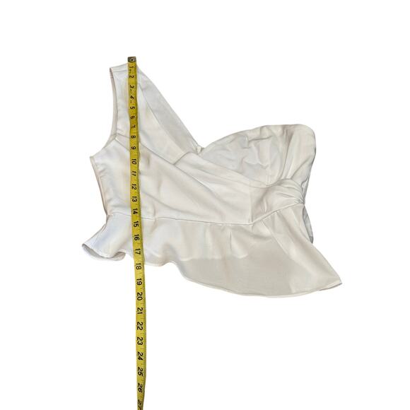 Revolve Superdown Small White Karlie One Shoulder top crop Romantic going out - Picture 11 of 12